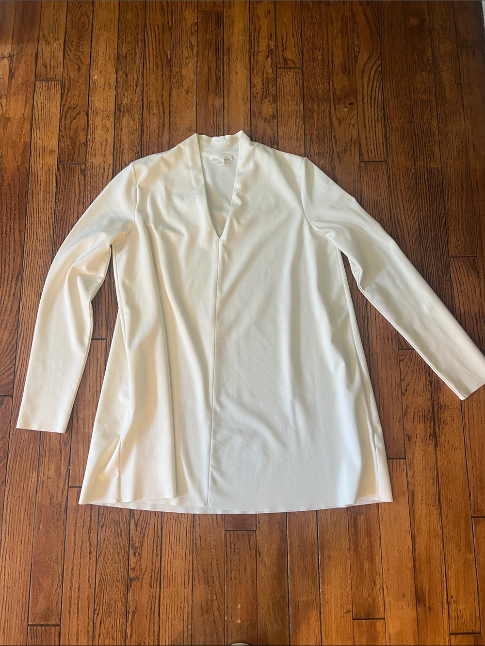 COS Cream V-Neck Long Sleeve Tunic Top